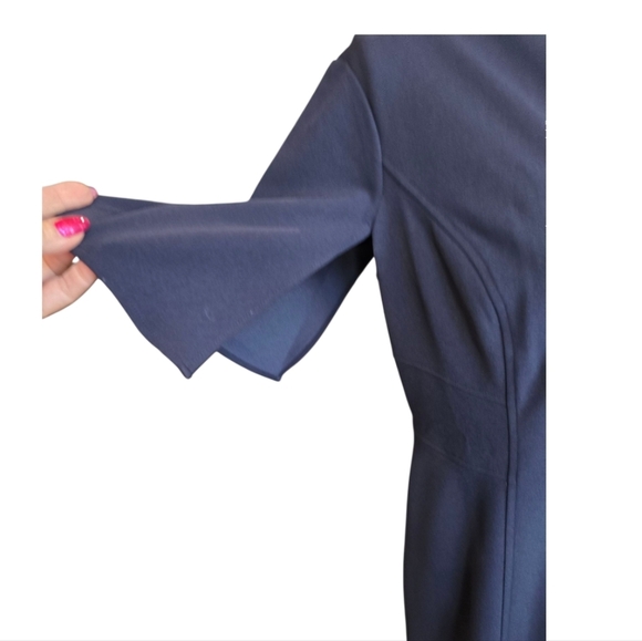 Vince Camuto Dark Navy Short Sleeve Knee Length Dress 12 - Picture 3 of 7